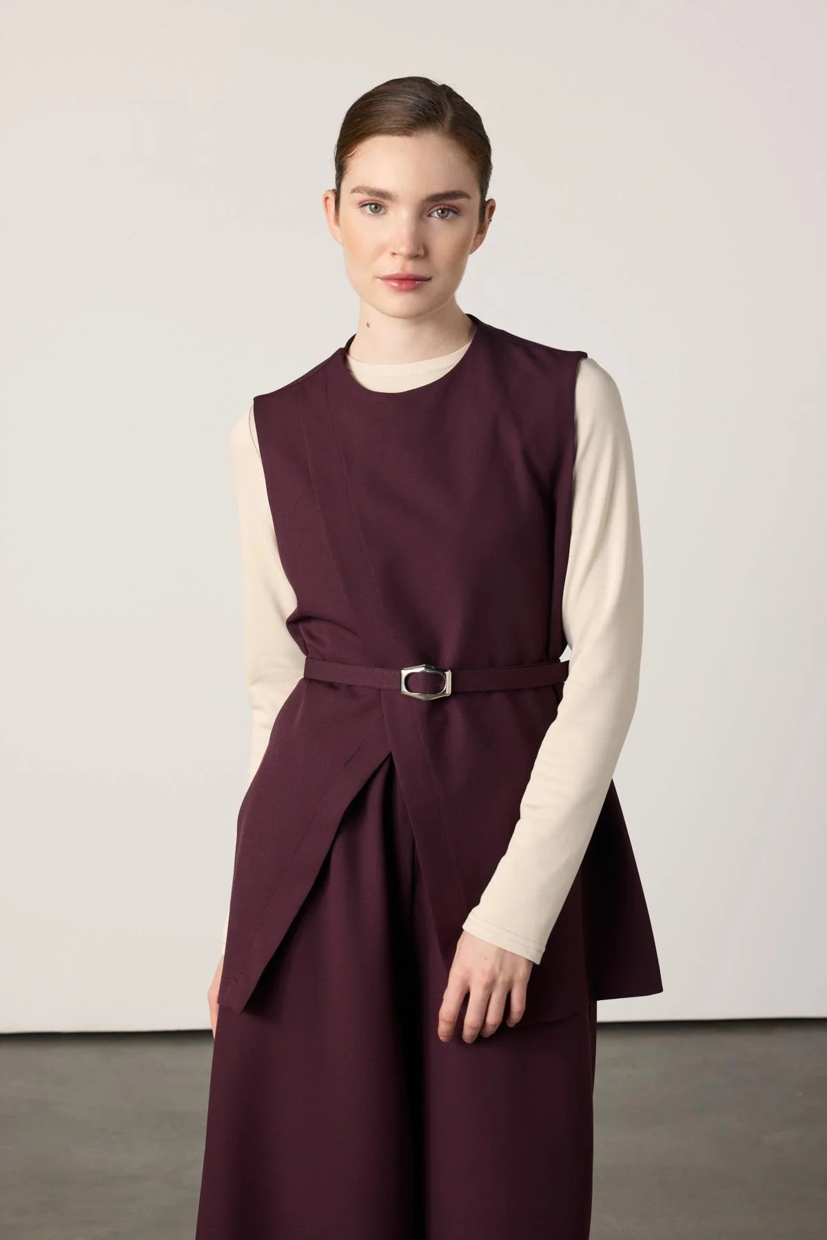 Ensemble pantalon large ceintré