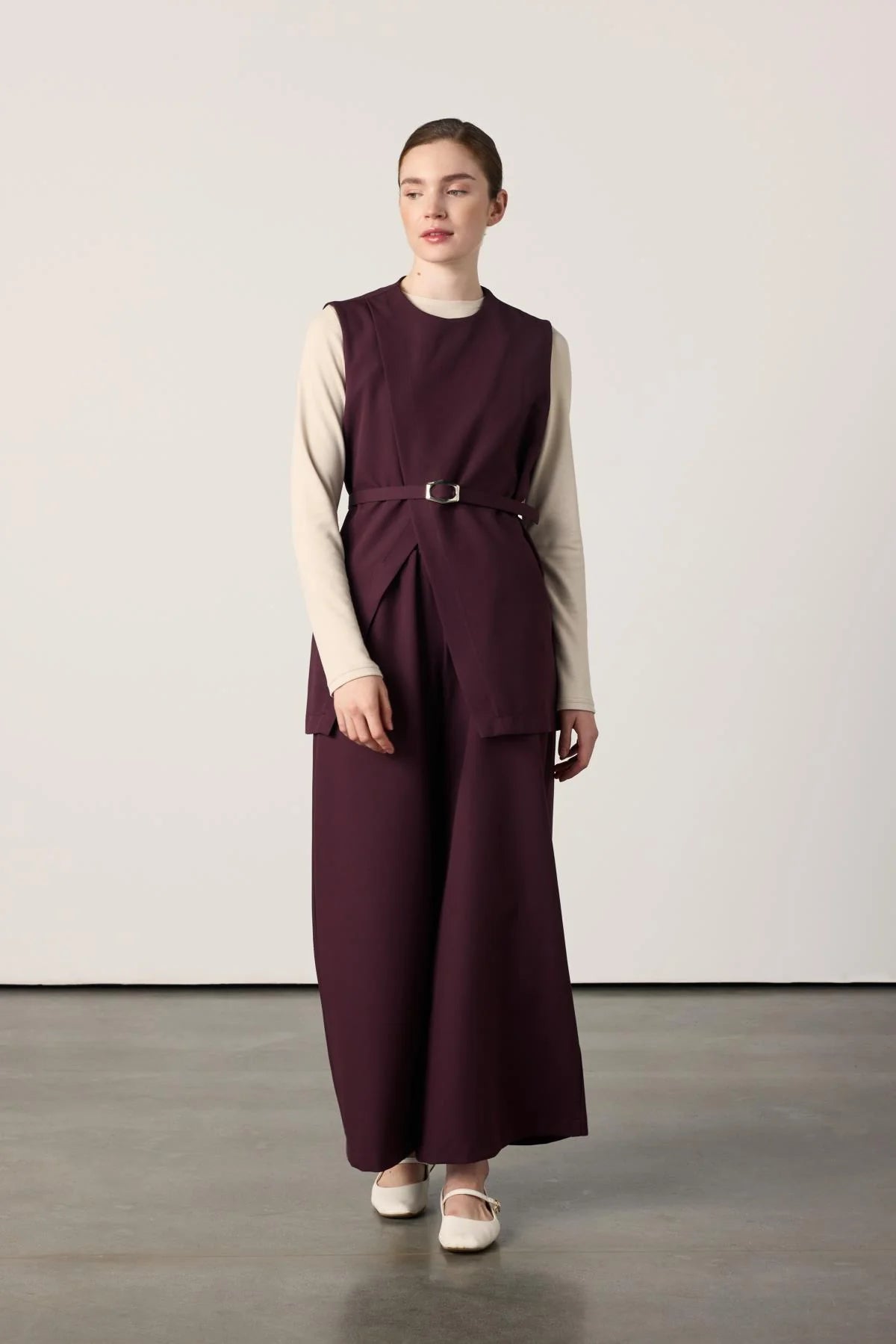 Ensemble pantalon large ceintré
