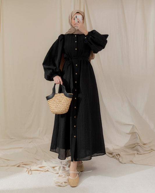 Elegant gold buttoned dress