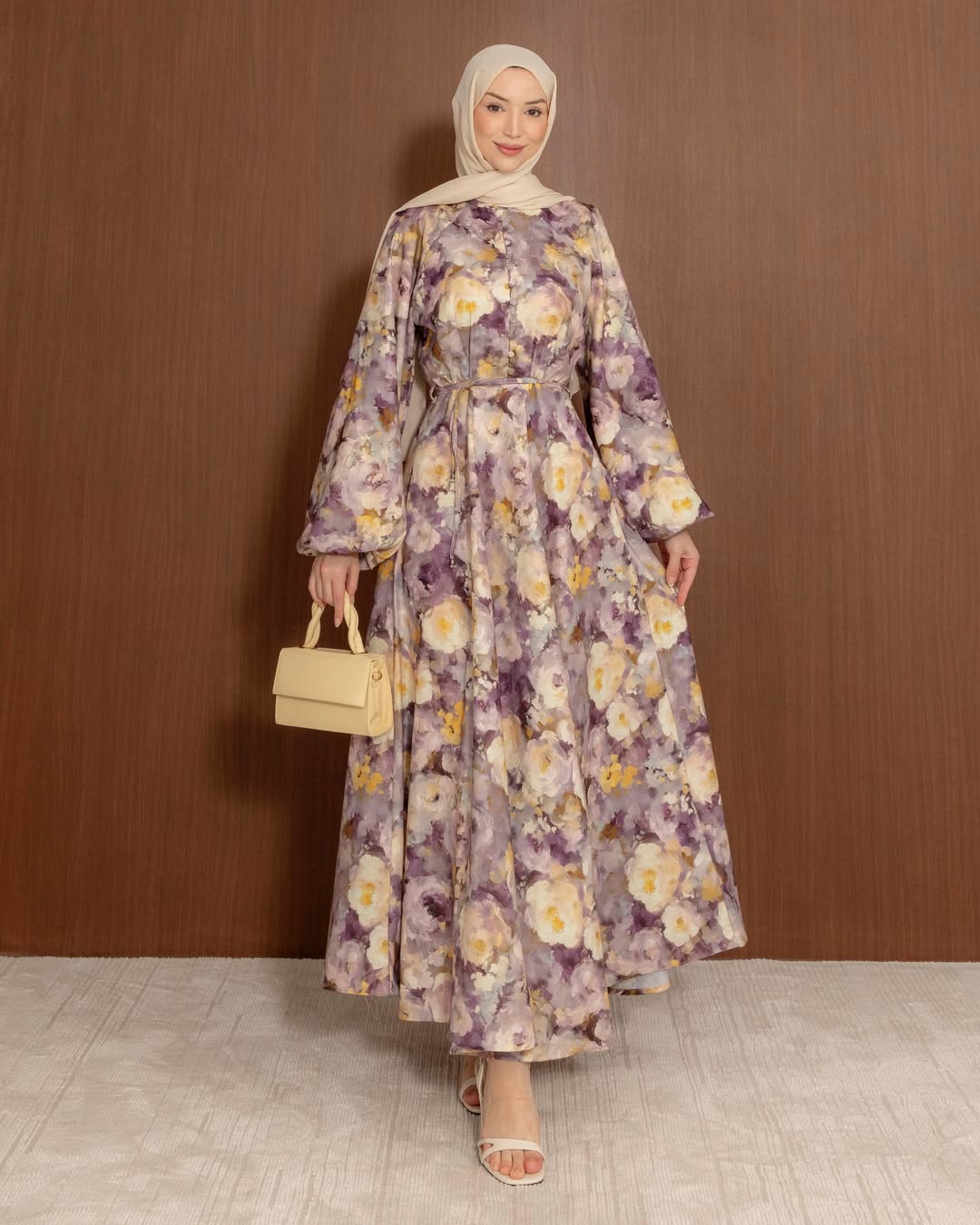 Half buttoned floral dress.