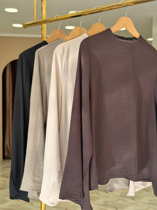 Flared slit sleeves oversized blouse