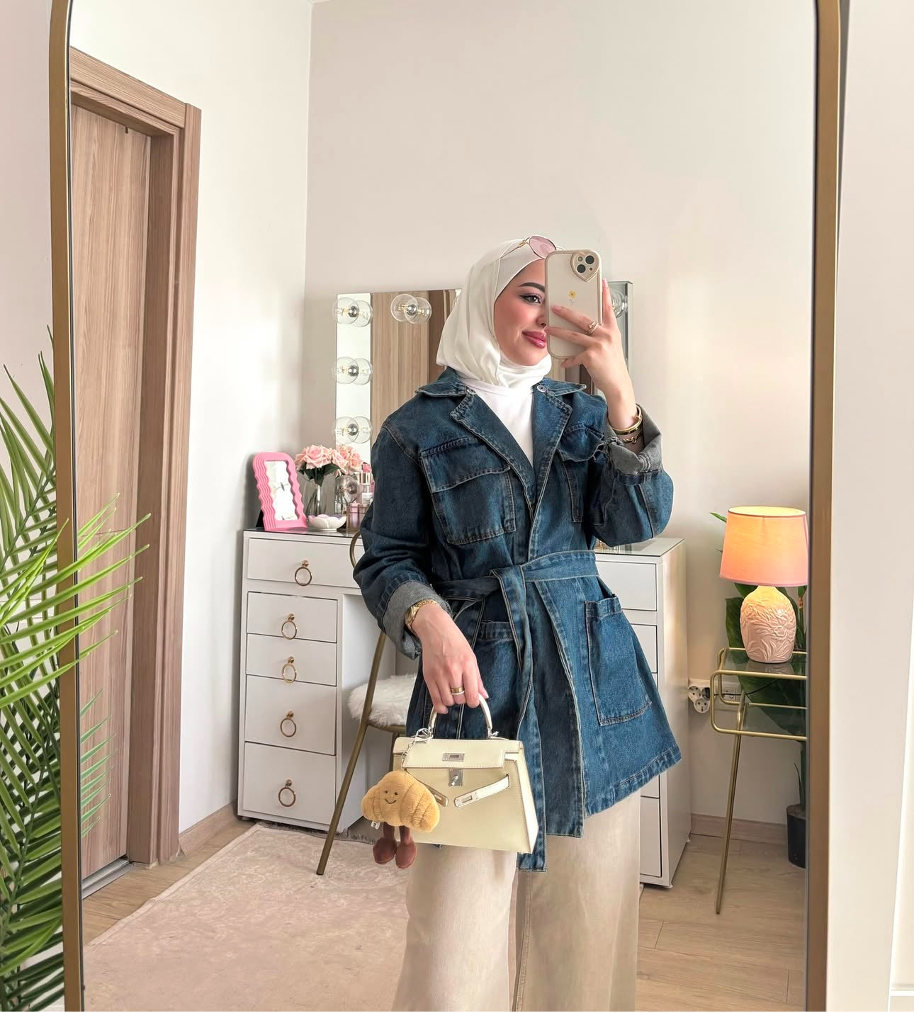 Trending faux fur denim jacket