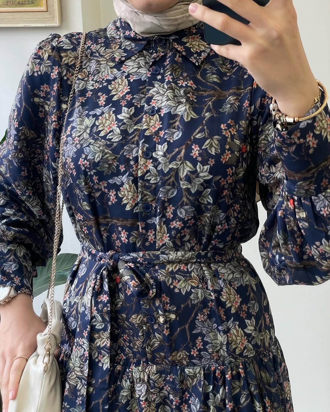 Vintage floral blue dress