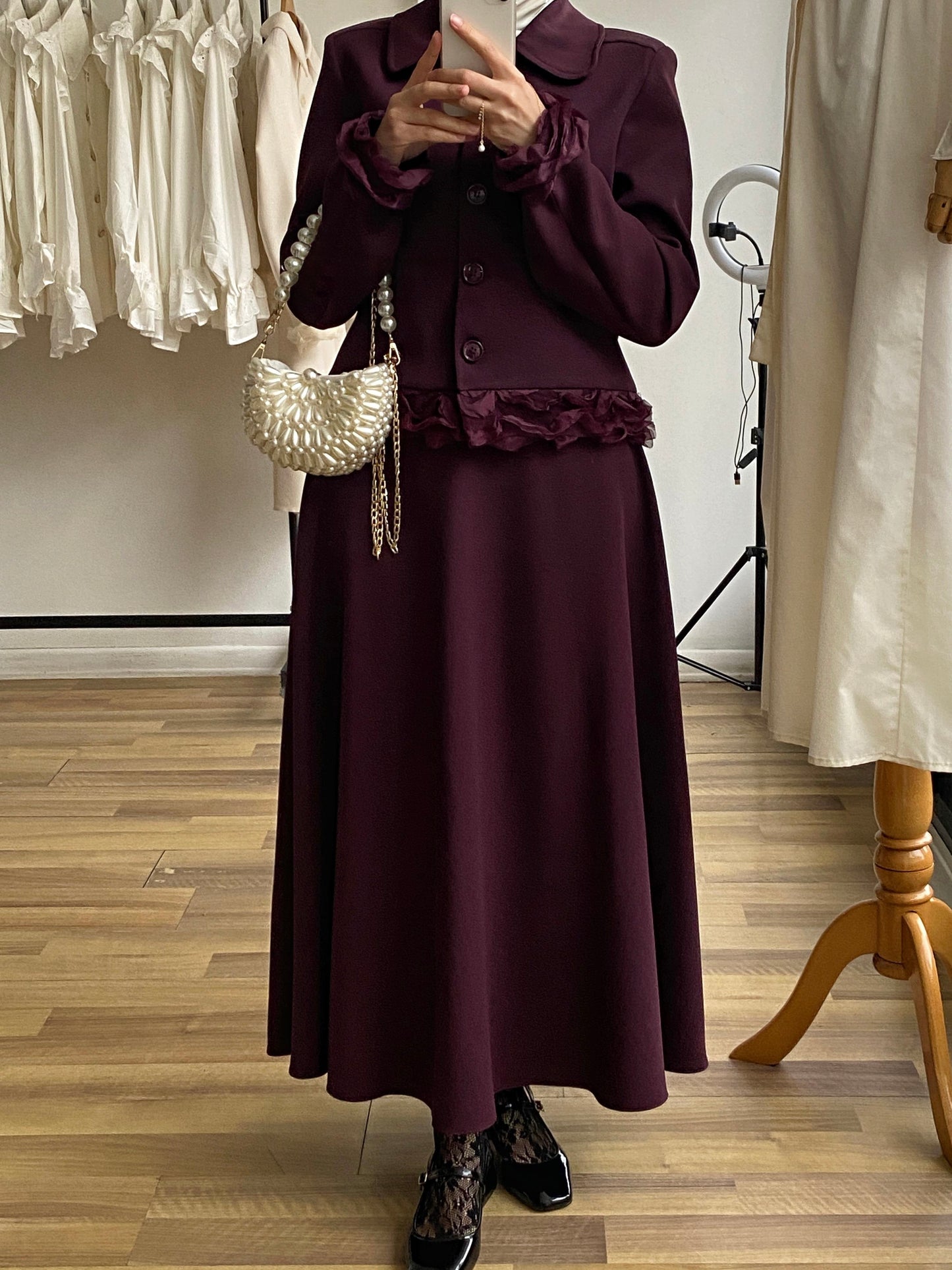 Pearl elegant skirt set