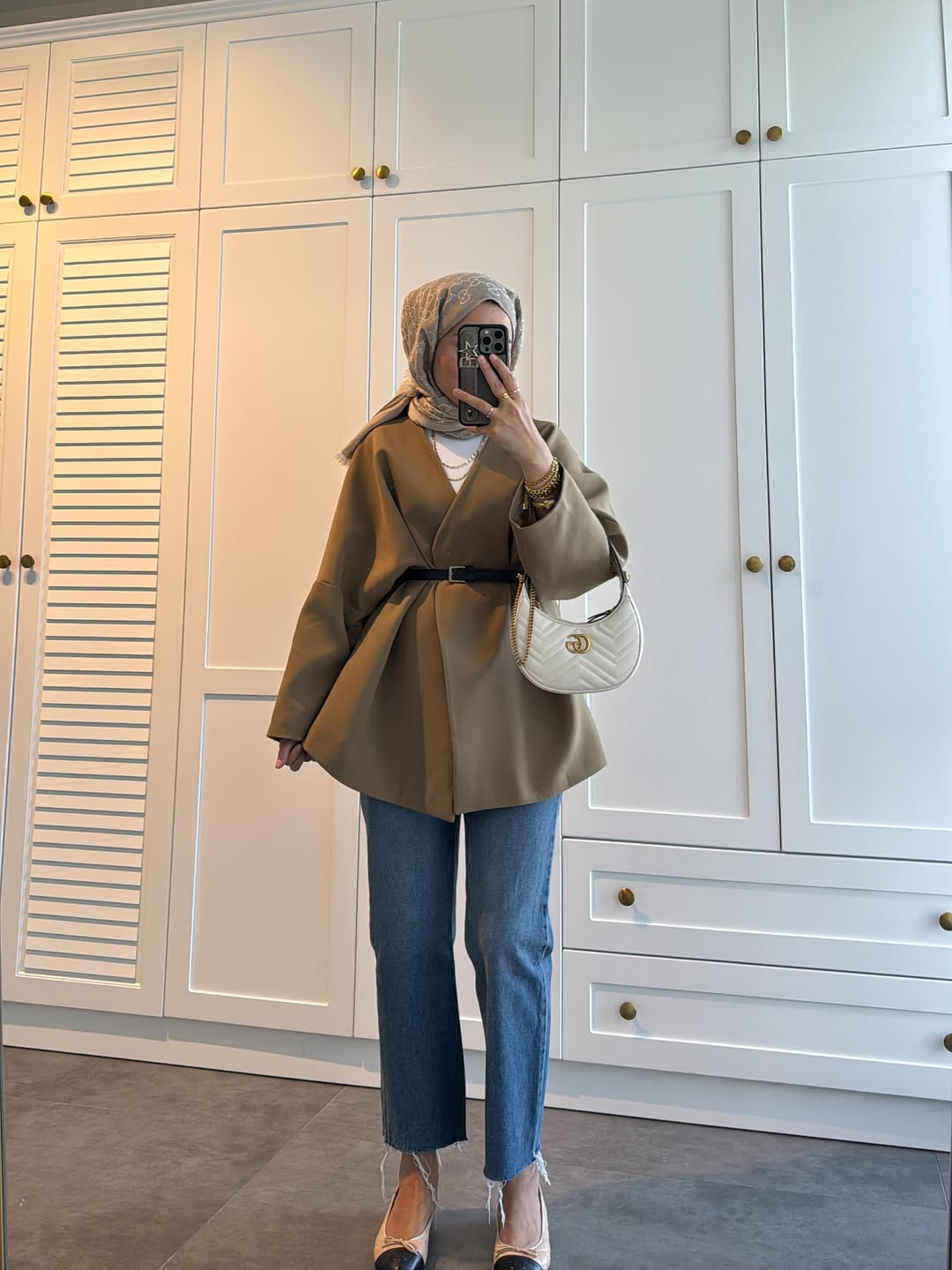 Oversized jacket with belt