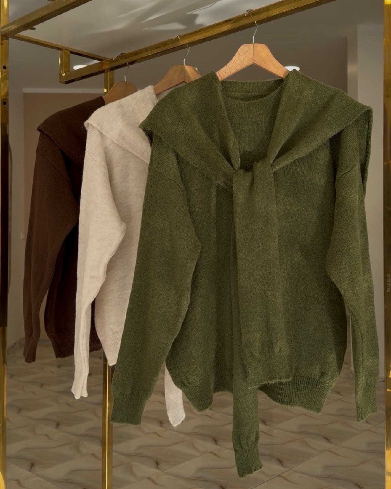 Scarf detail 2 piece sweater