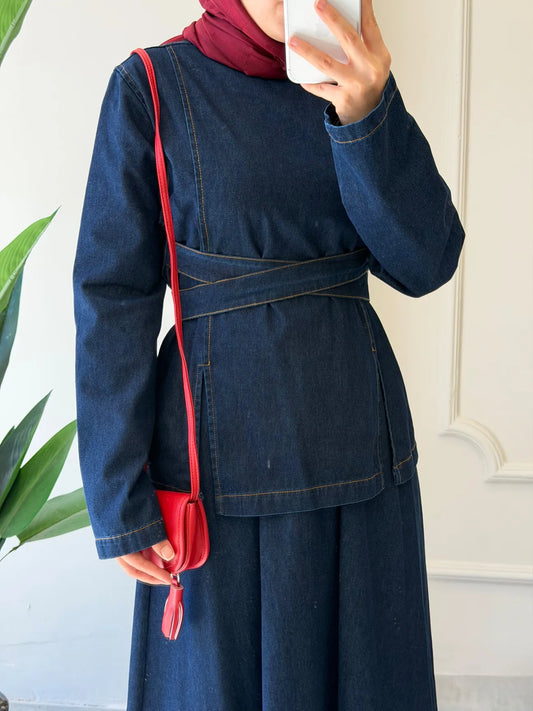 Denim skirt skirt