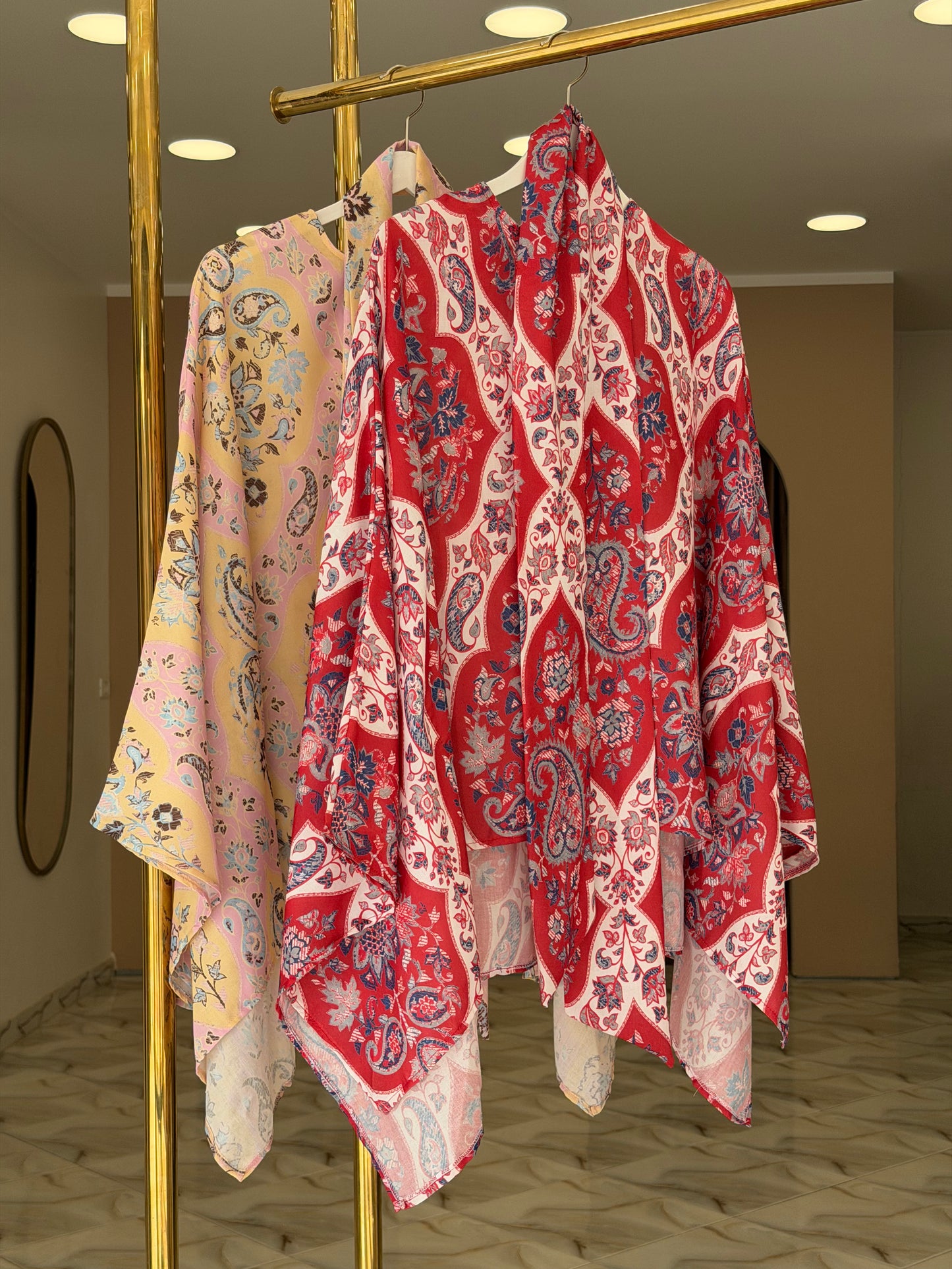 Batwing sleeve printed blouse