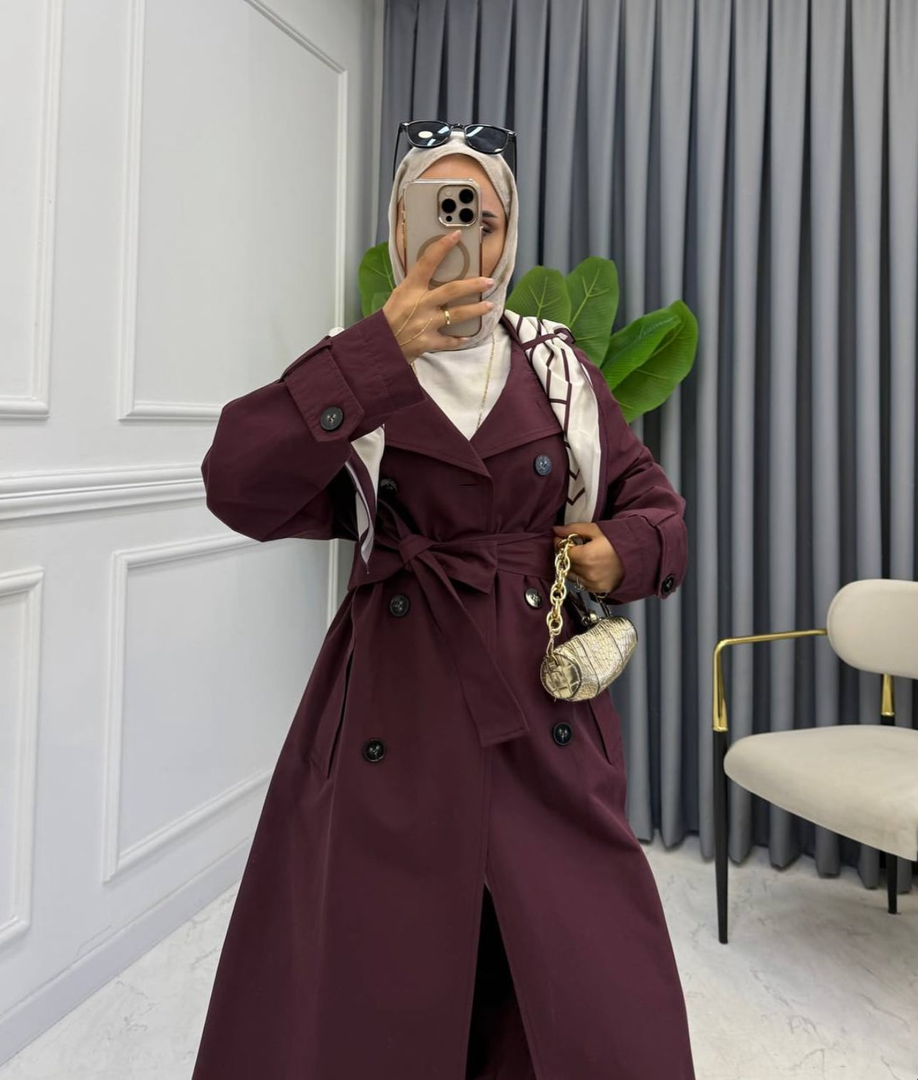 Efil scarf detail trench coat (discount)
