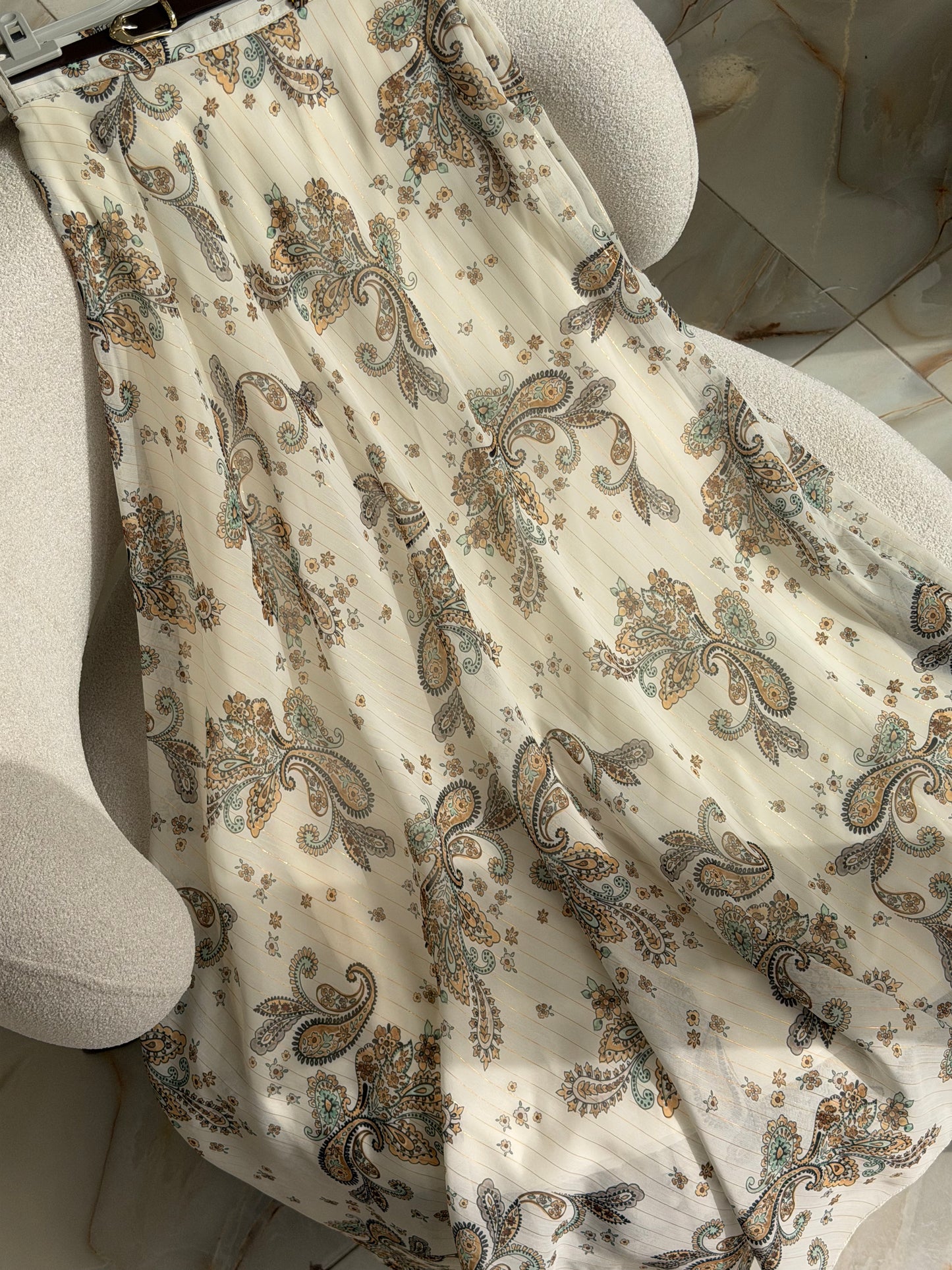 Colorful skirt (paisley pattern) (avec ceinture) 105cm