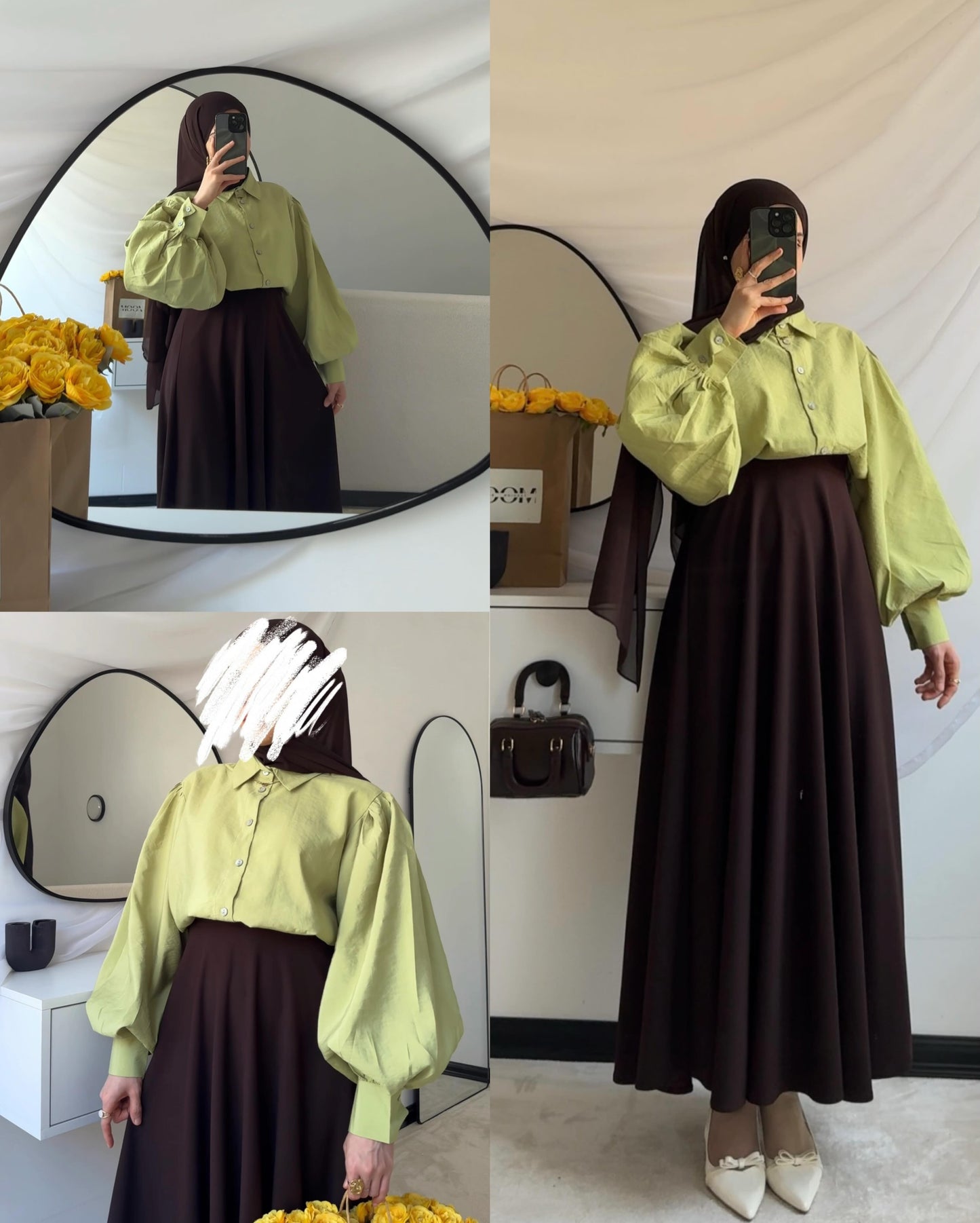 Elegant puffy sleeve shirt