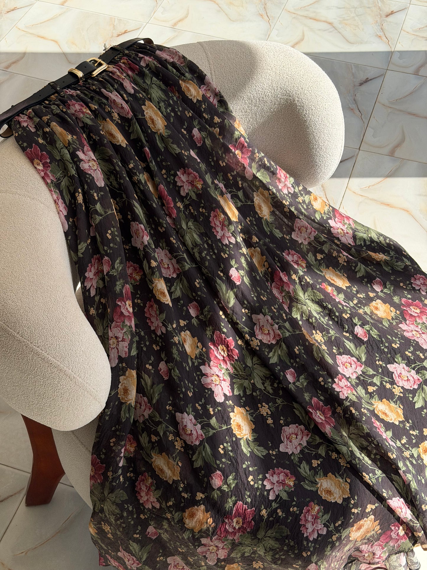 Dark floral skirt