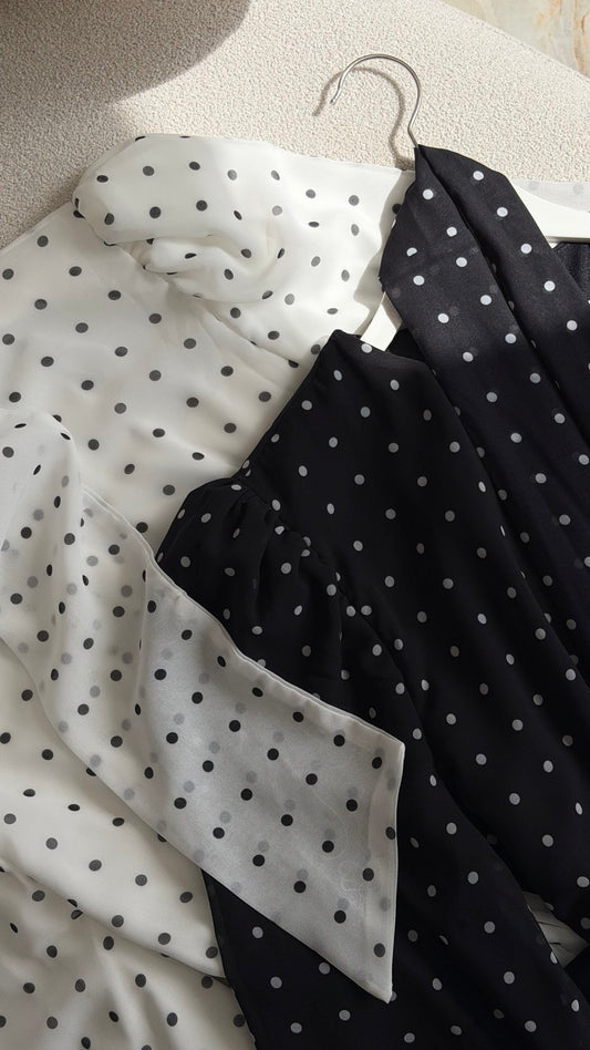 Ahel polka tiered dress