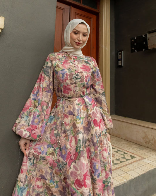 Half buttoned floral dress