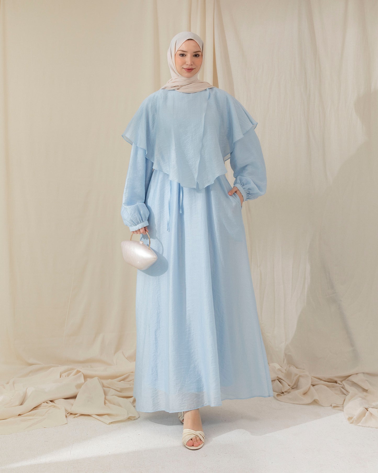 Modest collar detail dress