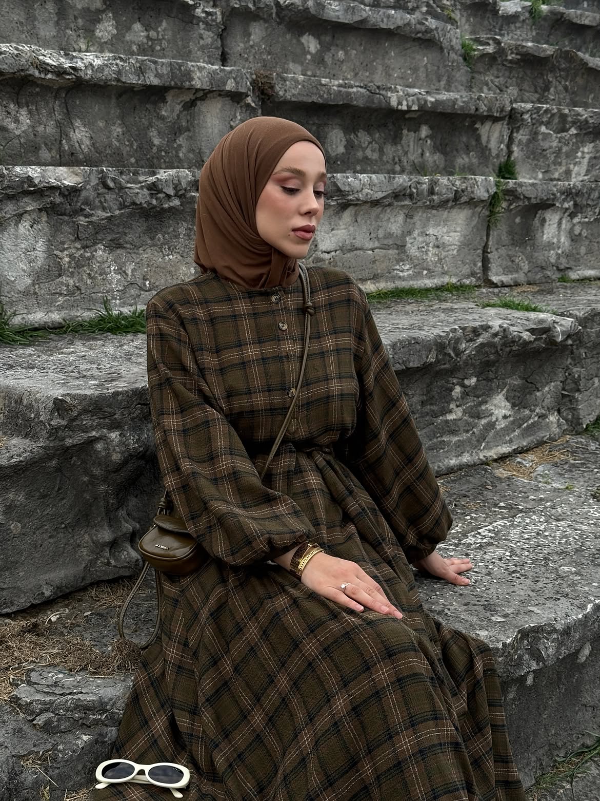 Meri oversized plaid dress