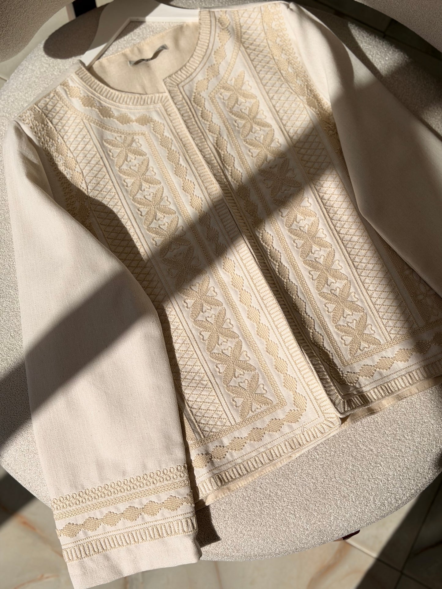 Beige embroidered jacket