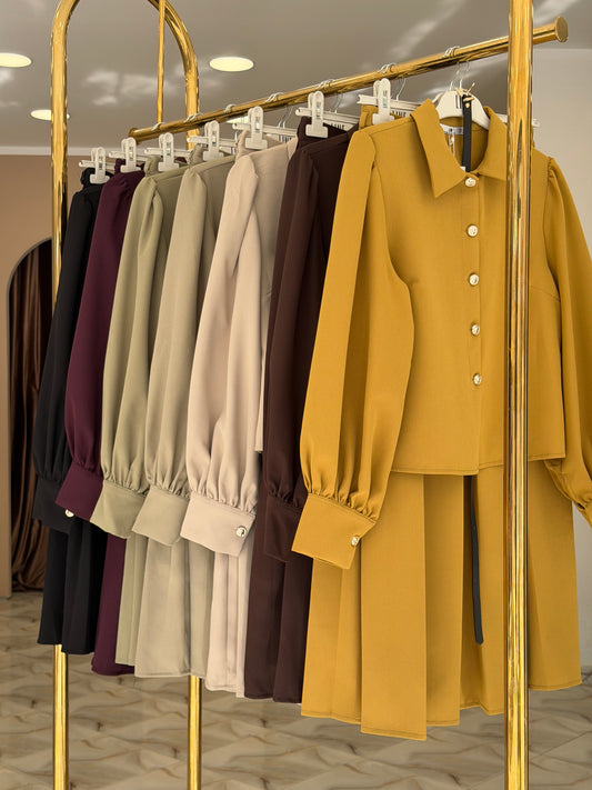 Line pleated skirt set 2