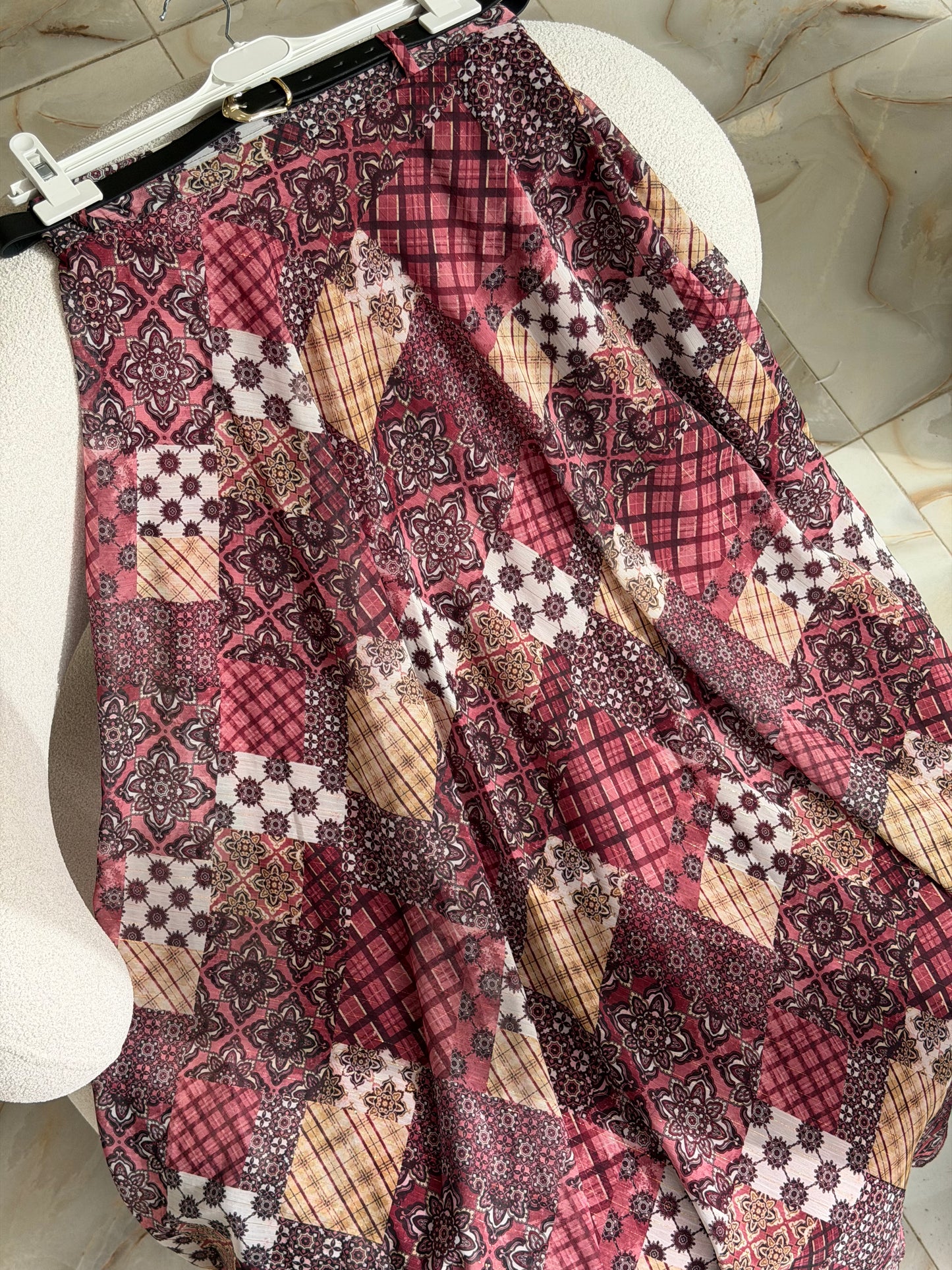 Colorful skirt (mosaic pattern) 105cm