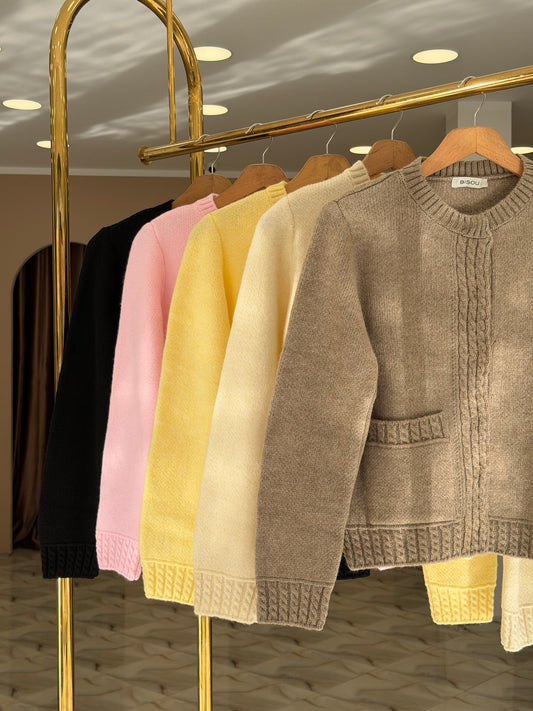 Cardigan torsadé avec détail poche