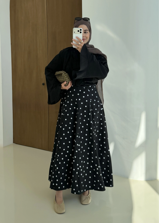 Poplin polka skirt
