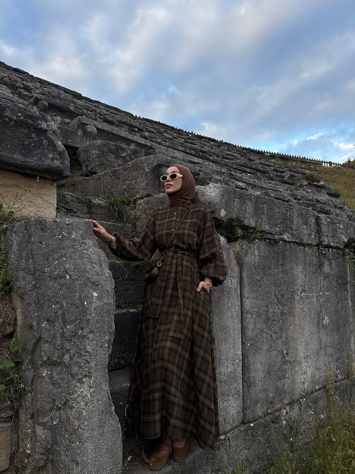 Meri oversized plaid dress