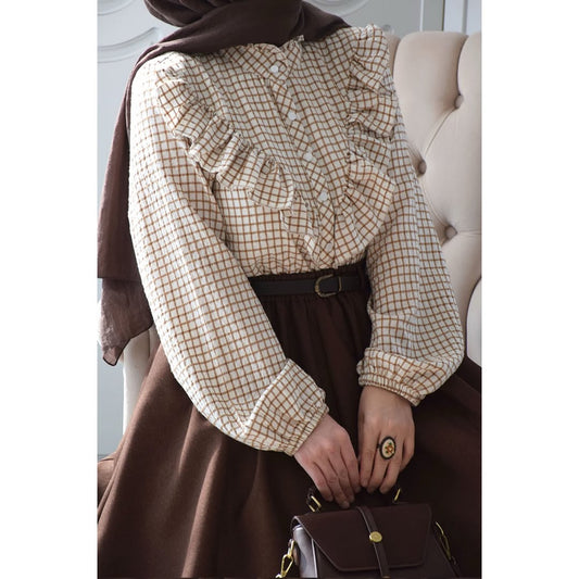 Checked Ruffled Shirt