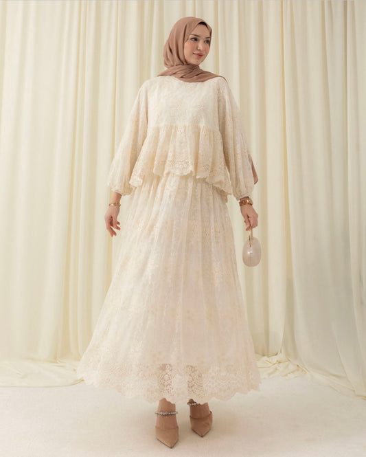 Lace oversized skirt set