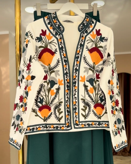 Floral embroidered jacket