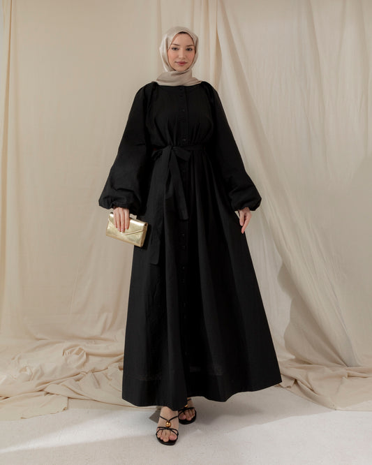 Meri puffy sleeve buttoned dress