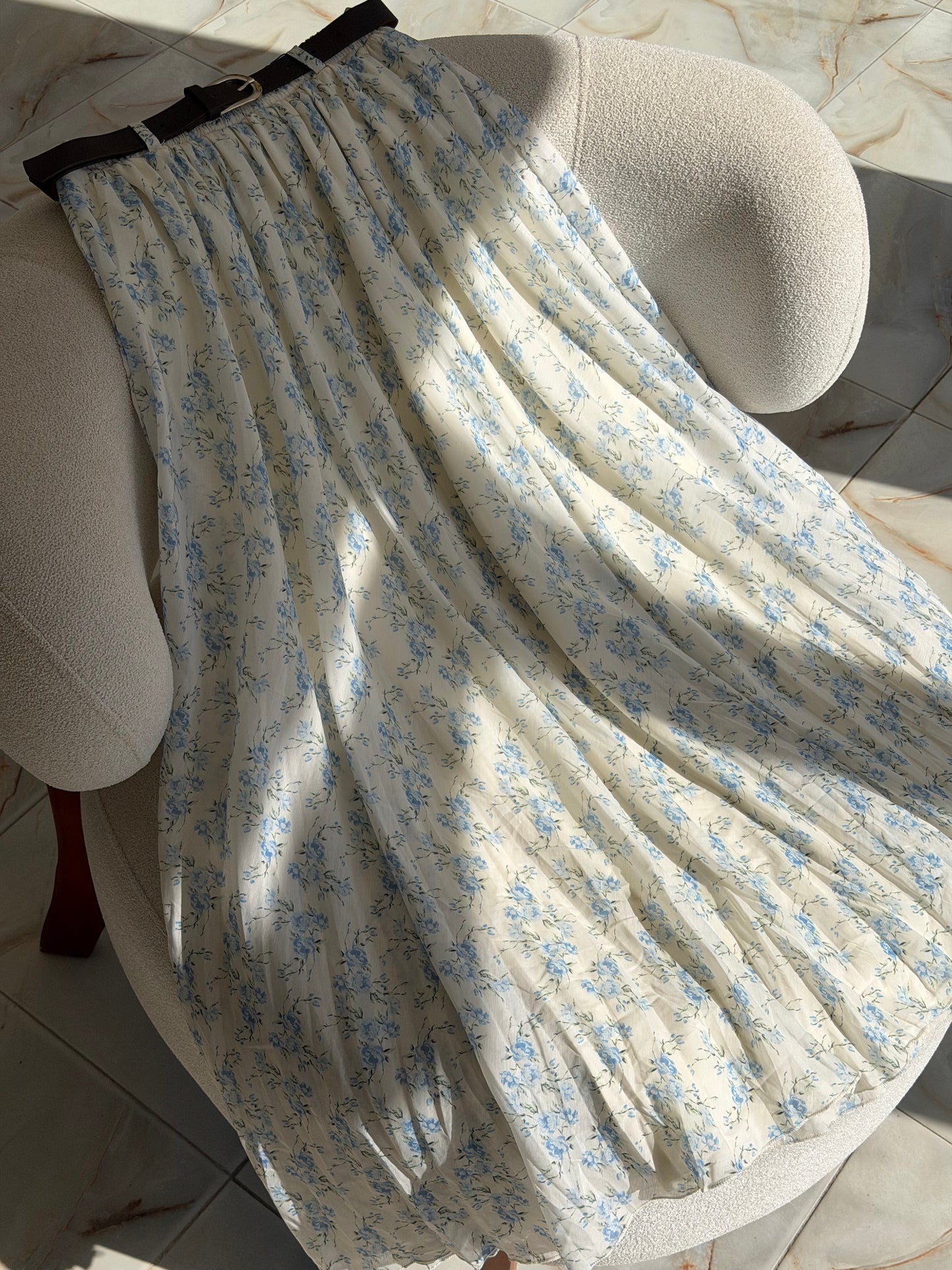Blue/yellow floral skirts