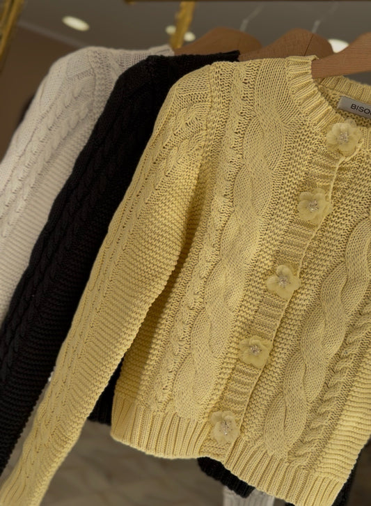 Flower detail cardigan