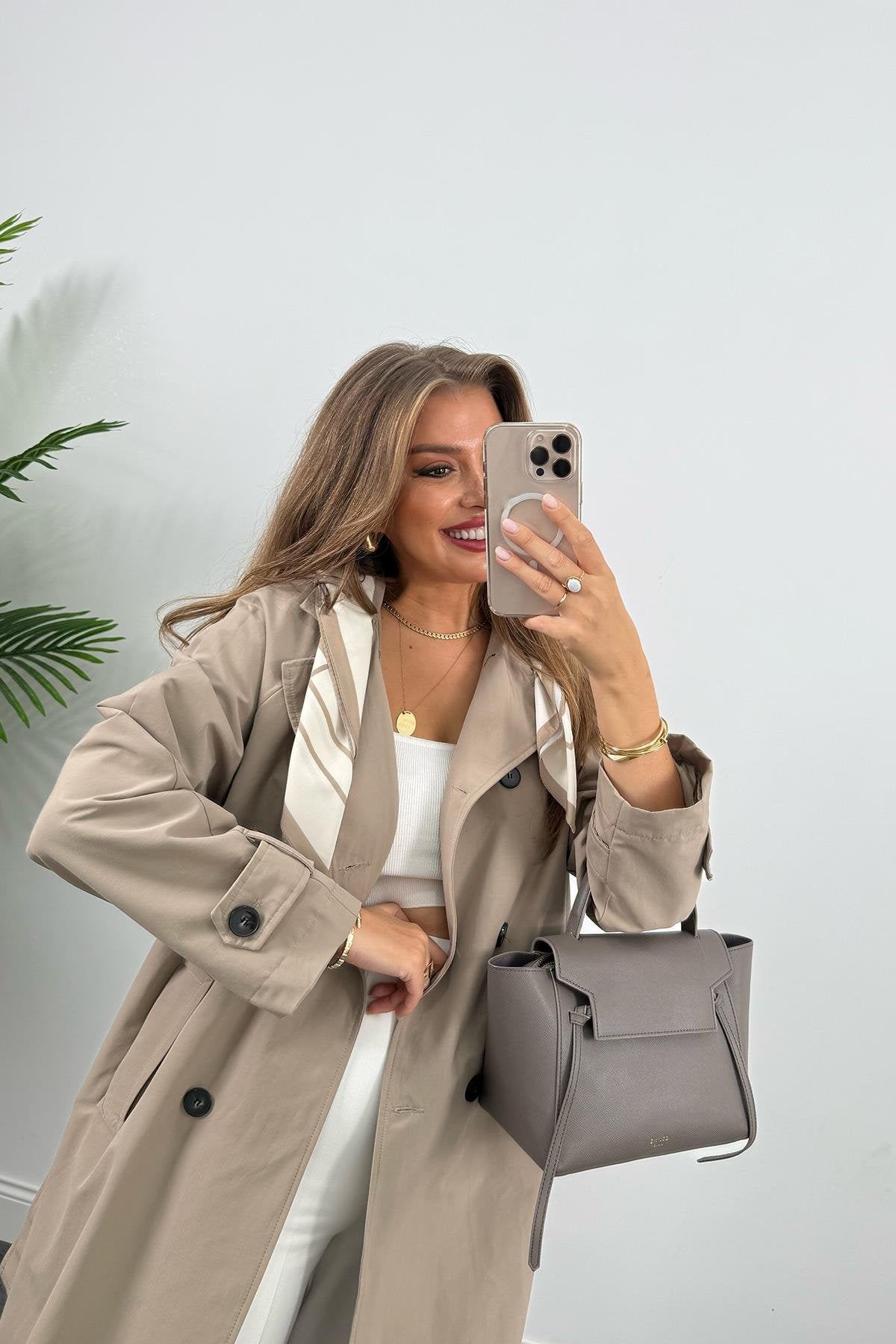 Efil scarf detail trench coat (discount)