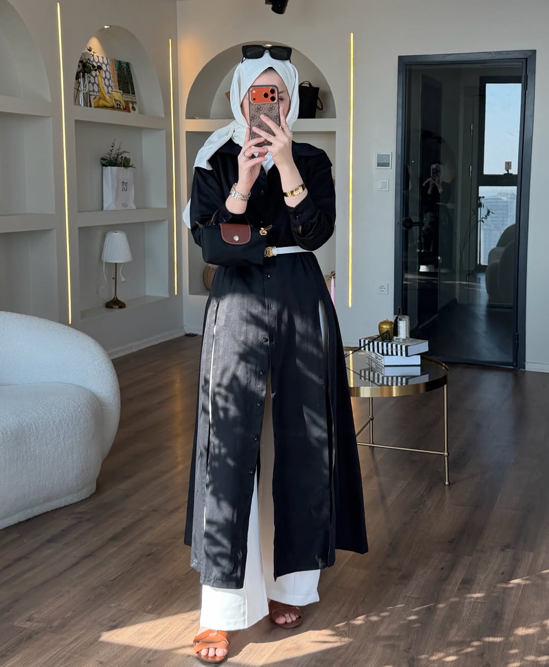 Shirt dress with slit sides