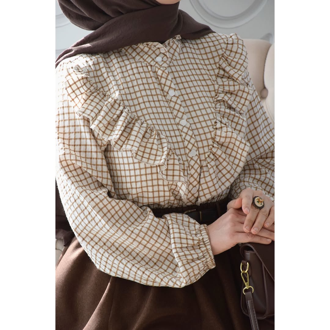 Checked Ruffled Shirt