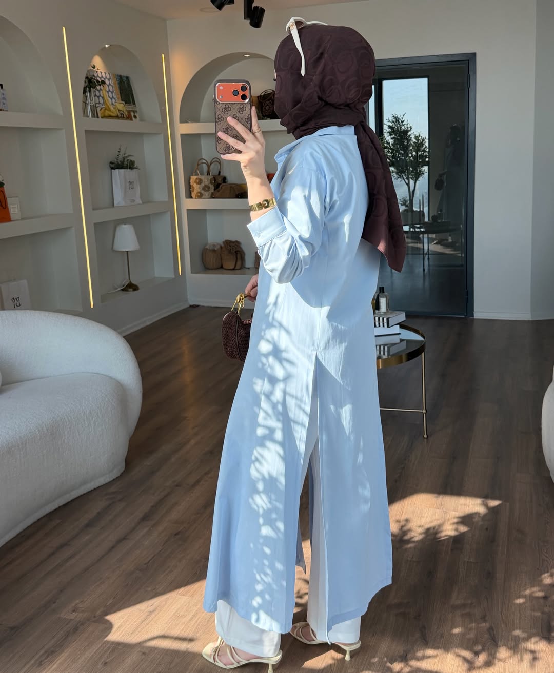 Shirt dress with slit sides