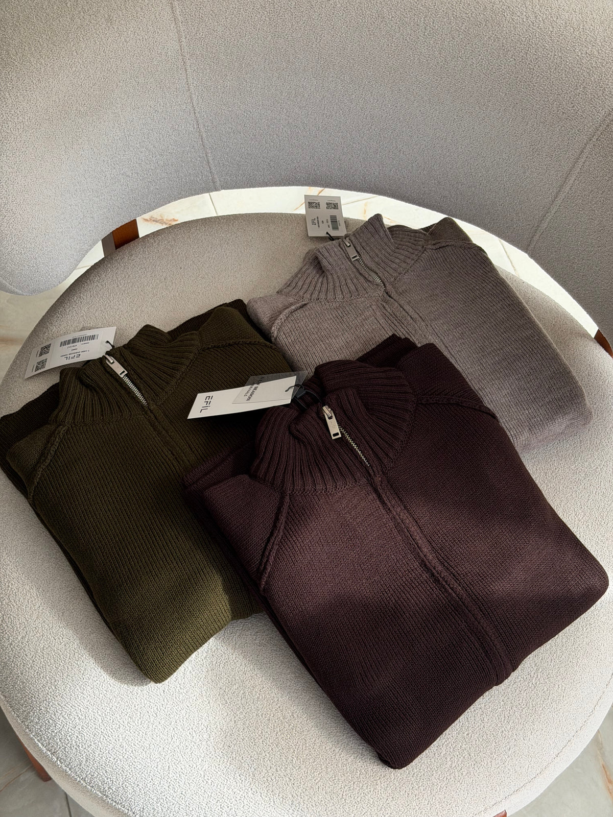 Double-Zipper Knit Cardigan