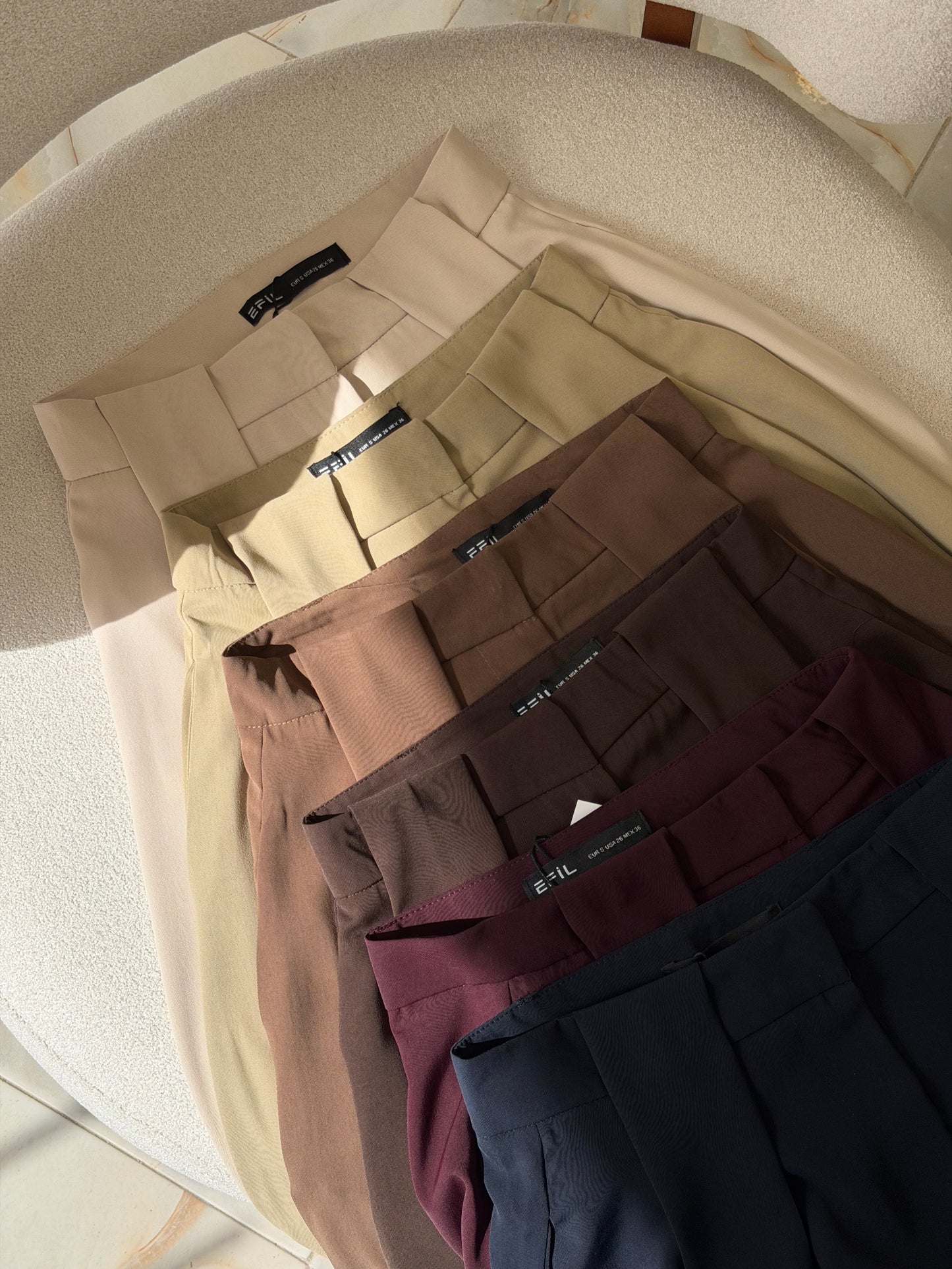 Belted wide leg pants