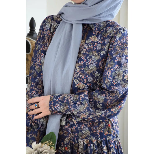 Vintage floral blue dress