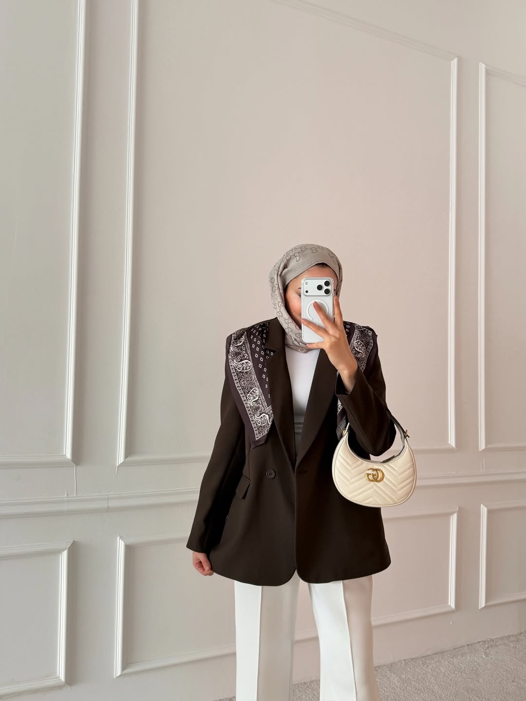 Oversized scarf detail blazer jacket