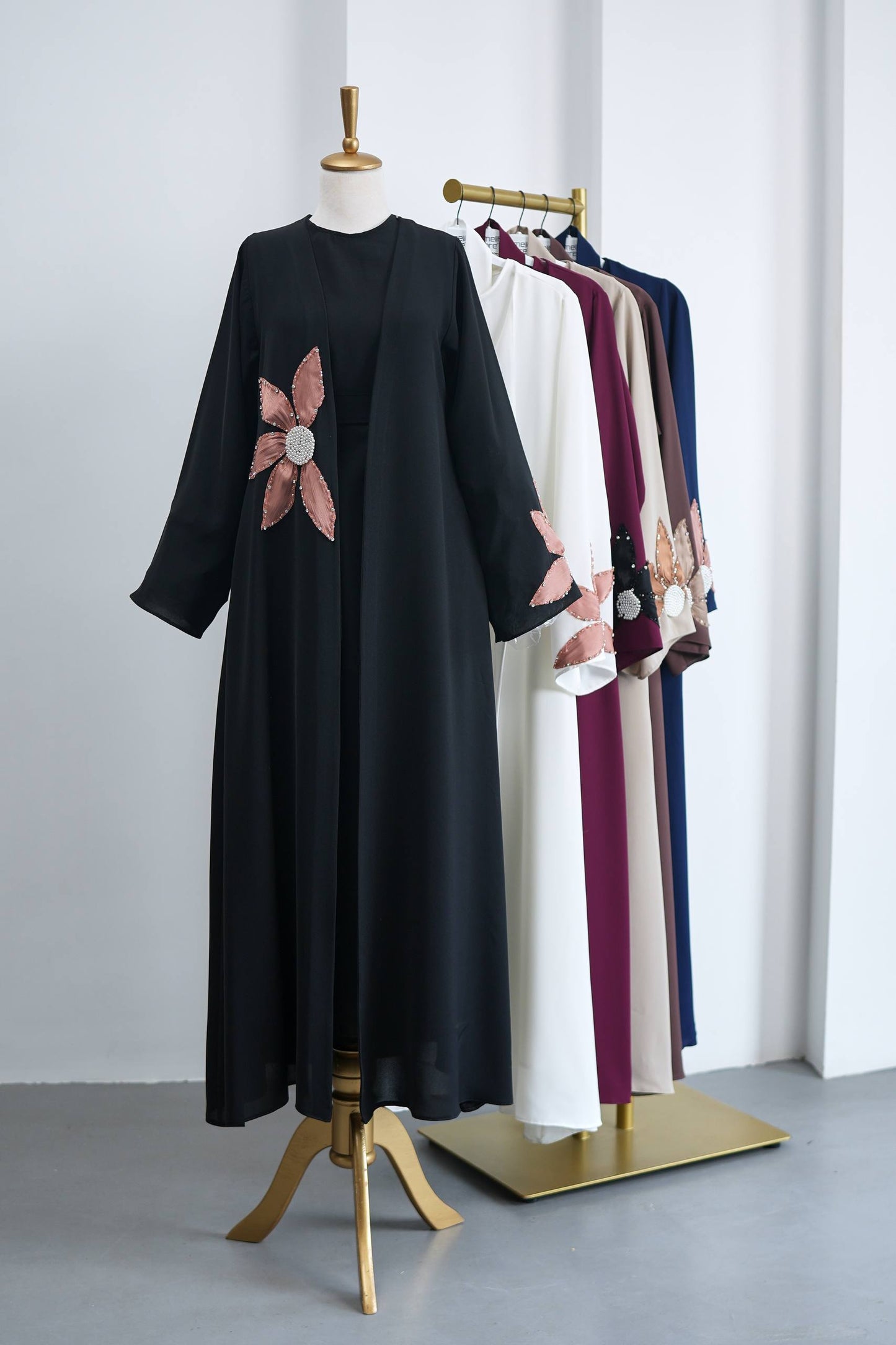 Hand-Applied Flower Abaya