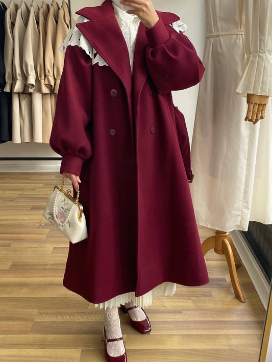 Line oversized cashmere coat
