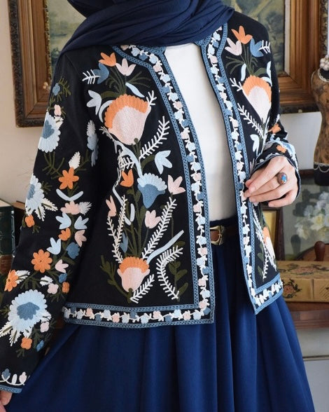 Floral embroidered jacket