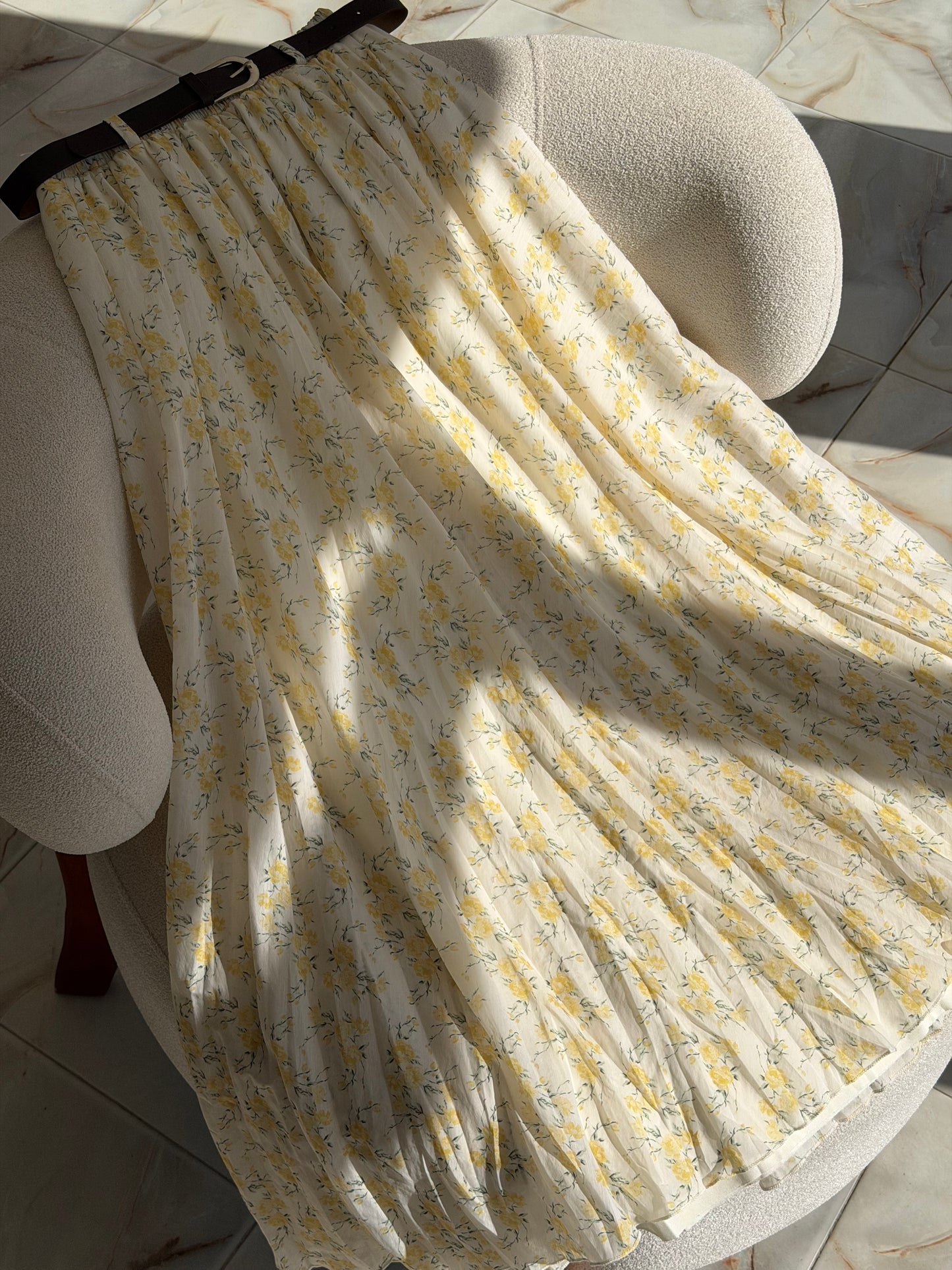 Blue/yellow floral skirts