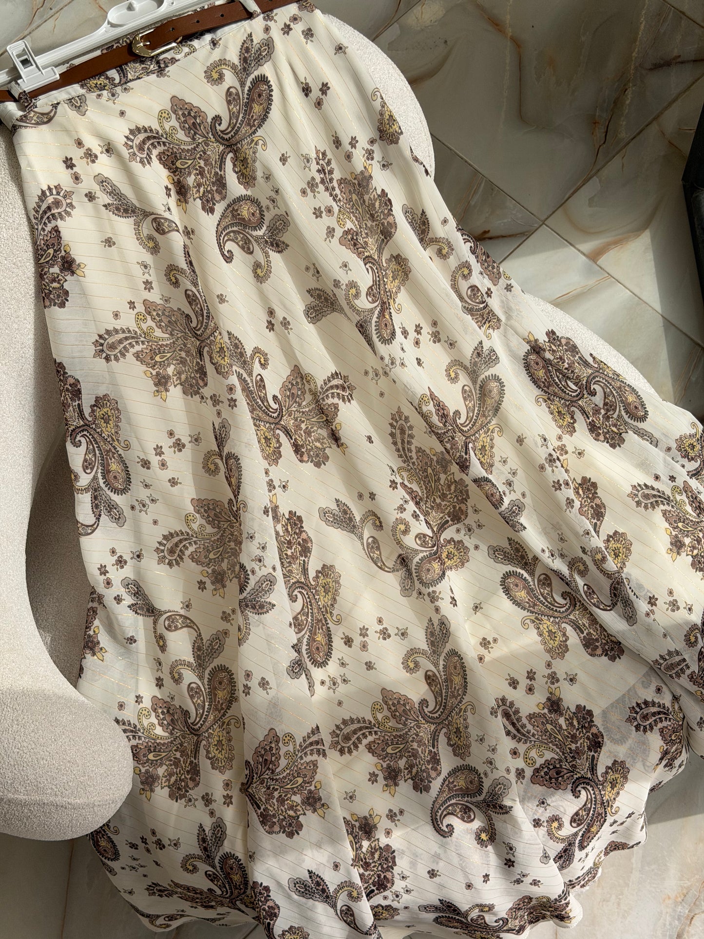 Colorful skirt (paisley pattern) (avec ceinture) 105cm