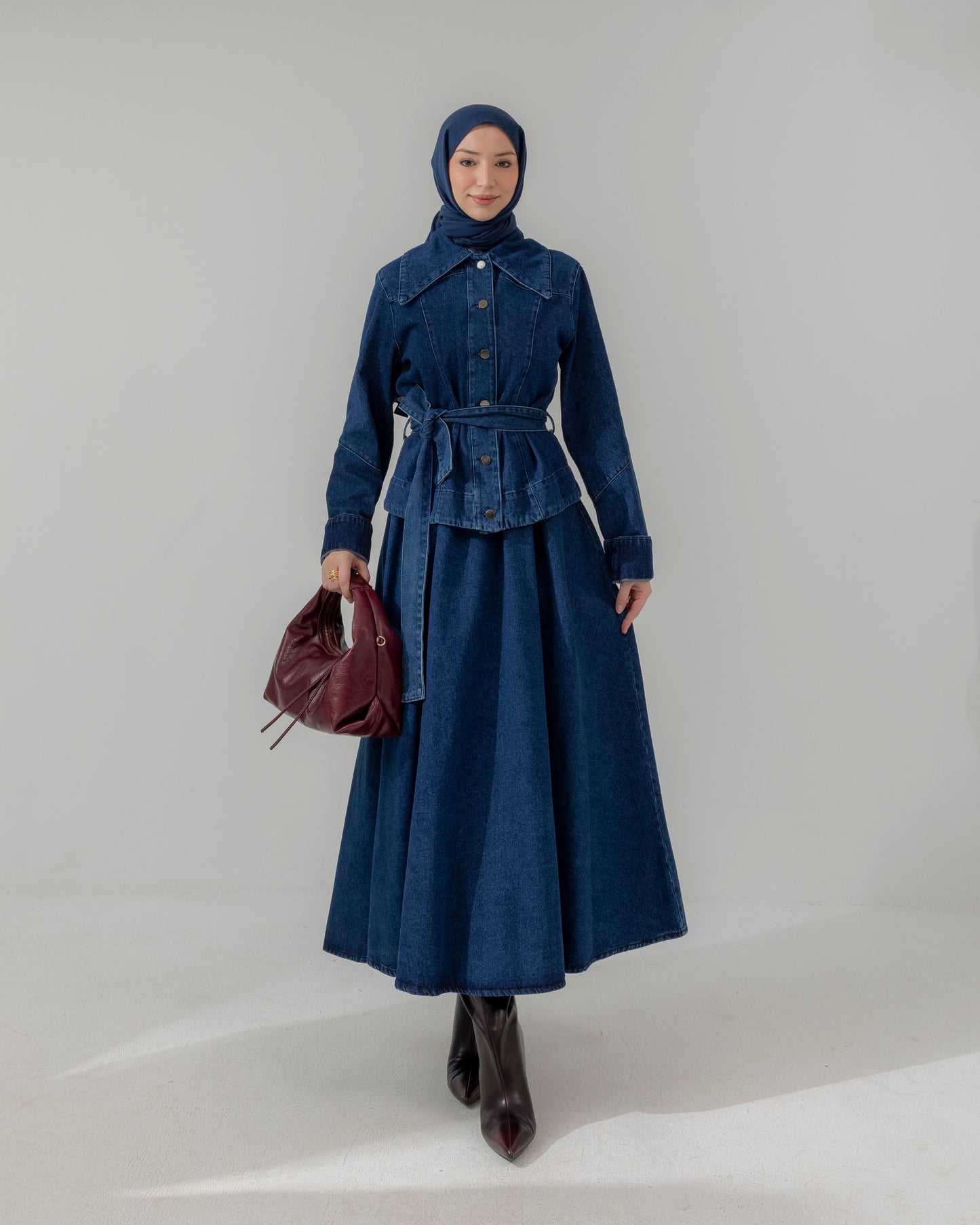 Nowan denim skirt set