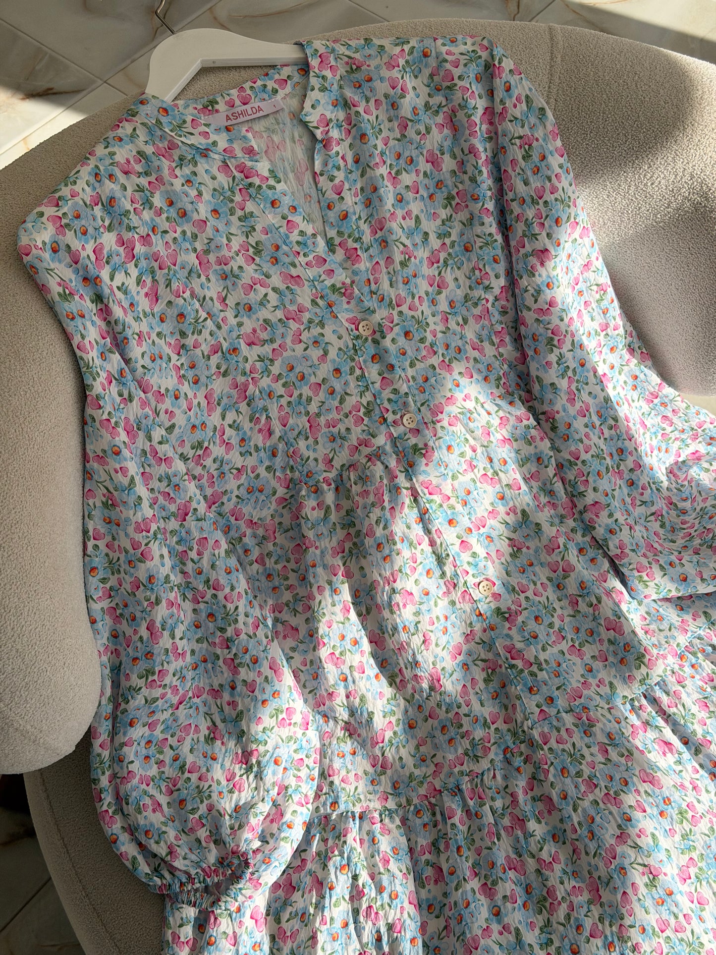 Summer dress (blue and pink)