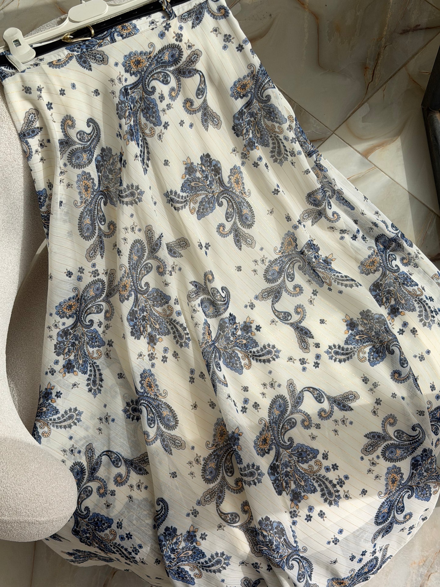 Colorful skirt (paisley pattern) (avec ceinture) 105cm