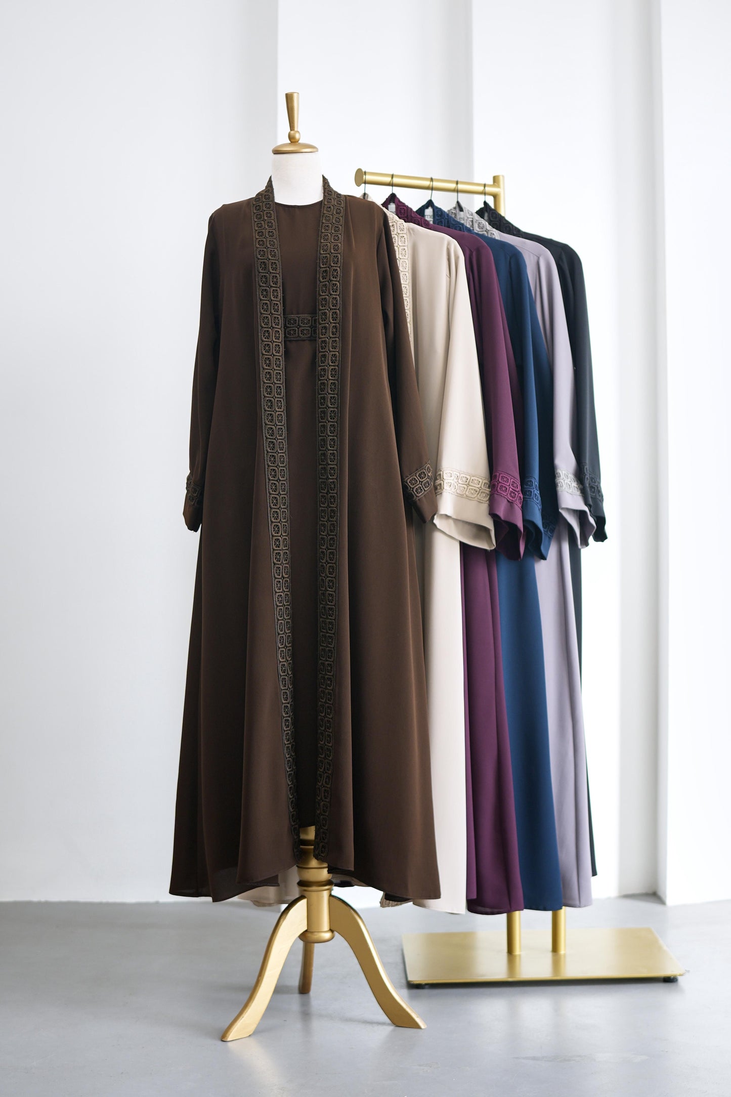 Geometric embroidery detail abaya