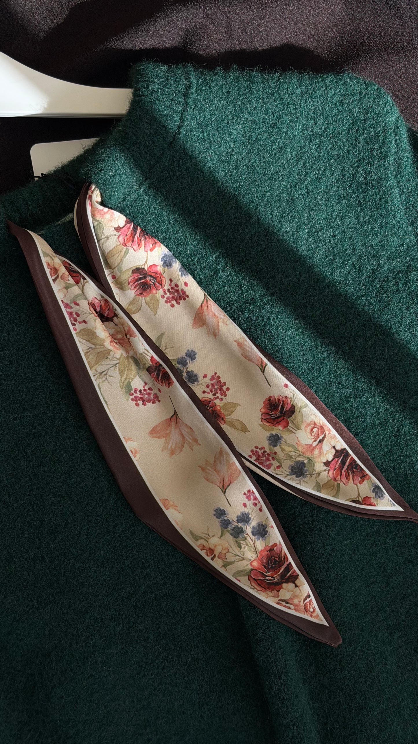 Cozy floral tie sweater